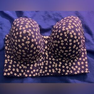 Parfait Dolly Molded Underwire Longline Bustier Blue Daisy Size XL Plus NWoT